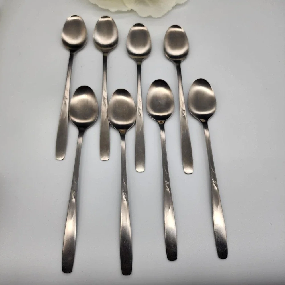 8-Pc Set IS Co International GARDEN MANOR Iced Tea Spoons 7-1/2